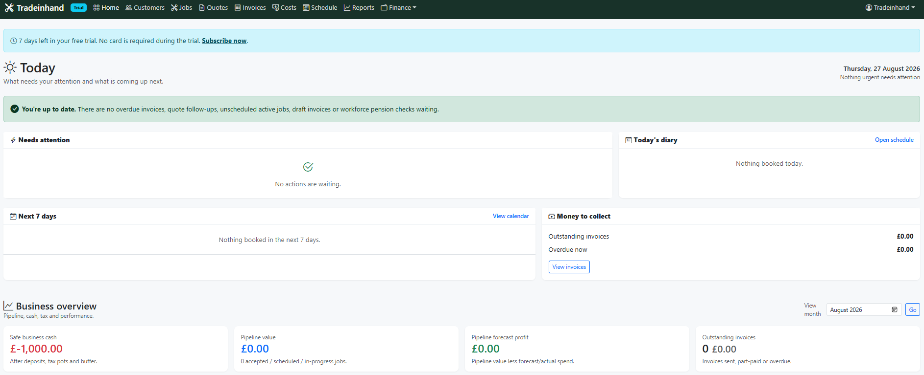 Quote2Done Today and Action Dashboard